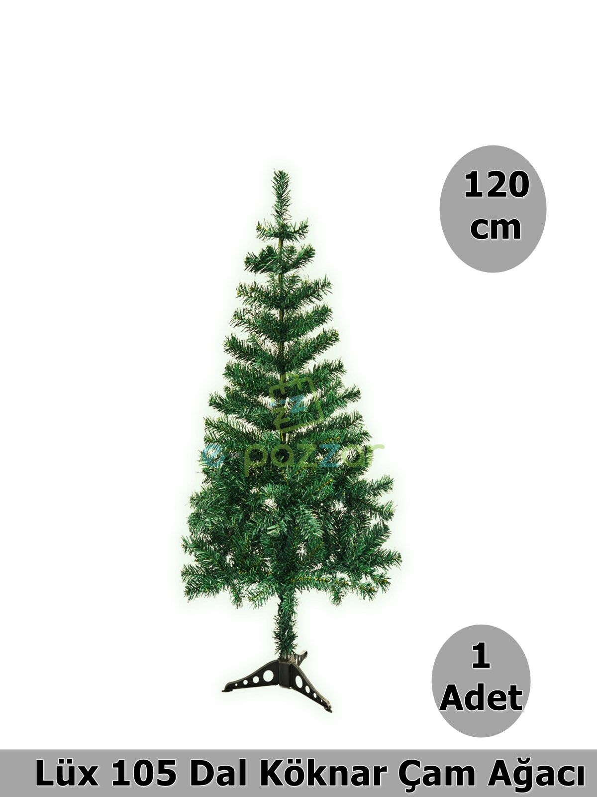 Lüks 120 Cm 105 Dal Christmas Noel Yılbaşı Süsleme Köknar Çam Ağacı Demonte Pvc Ayaklı