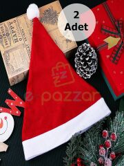 2 Adet Lüx Polar Yılbaşı Organizasyon Parti Kostüm Noel Baba Şapkası