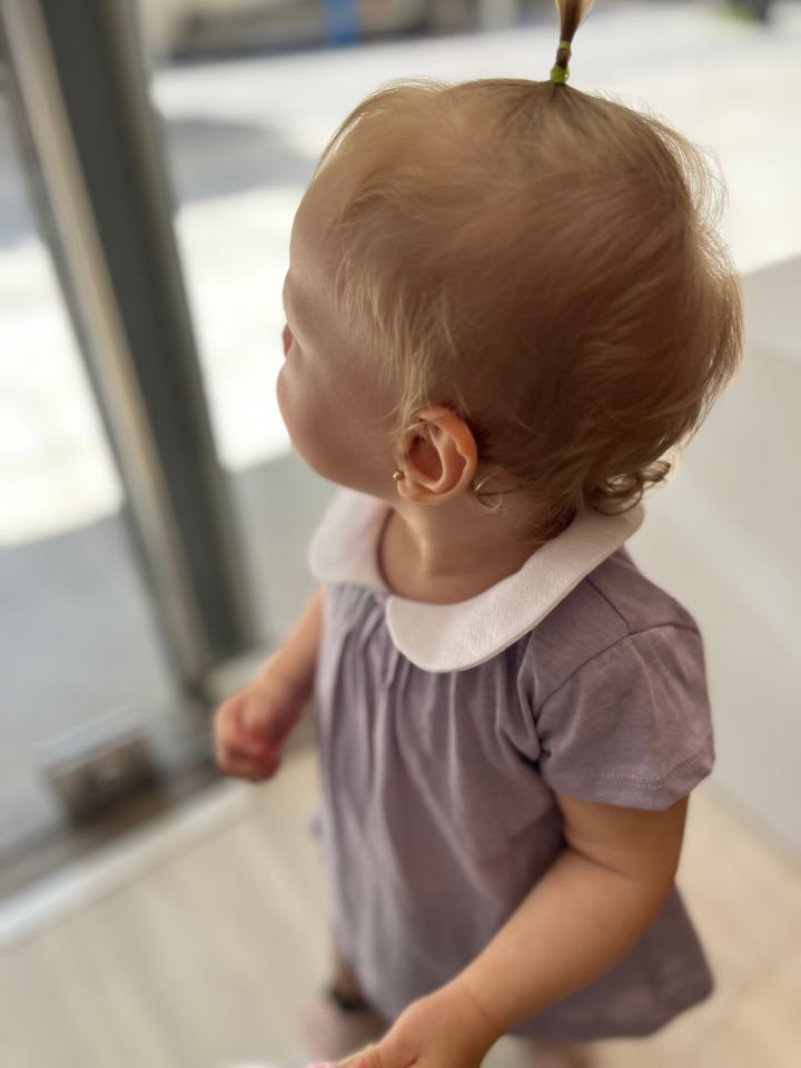 Kız Bebek-Çocuk %100 Organik Pamuk Mor Elbise