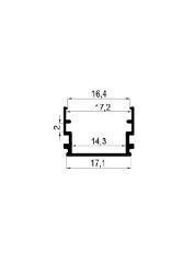 Alüminyum Boş Kasa Led Profil Yerli Kasa Şeffaf Cam 150Cm