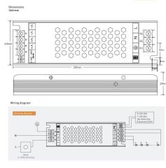 12 Volt Dim Edilebilir Şerit Led Adaptör 16.7 Amper 200 Watt