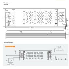 12 Volt Dim Edilebilir Şerit Led Adaptör 25 Amper 300 Watt