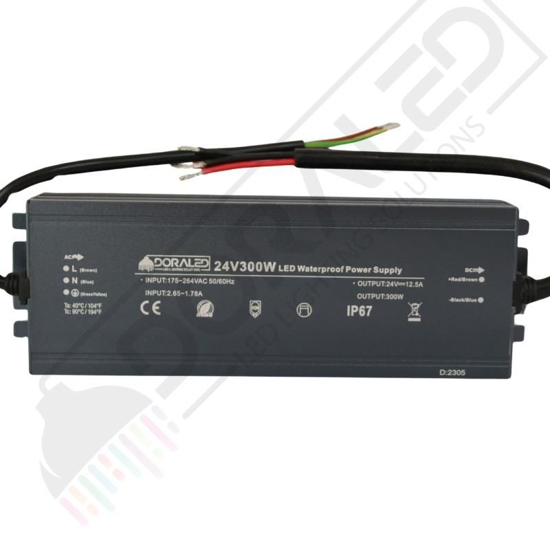 24 Volt 12,5 Amper IP67 Su Geçirmez Dış Cephe Led Adaptör 300 Watt