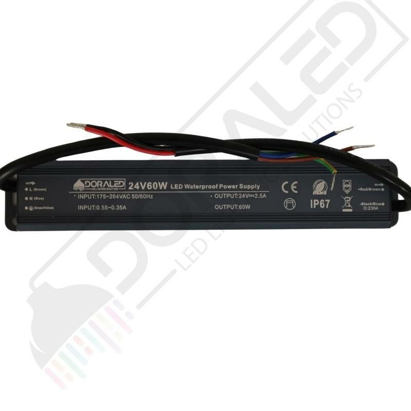 24 Volt 2,5 Amper IP67 Su Geçirmez Dış Cephe Led Adaptör 60 Watt