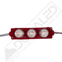 12 Volt Kırmızı 3 Watt 3 lü Lensli 3030 Reklamcı Modül (10 Adet)