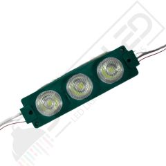 12 Volt Yeşil 3 Watt 3 lü Lensli 3030 Reklamcı Modül (10 Adet)