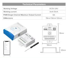 SP630E Bluetooth Müzik Pixel Şerit Led + 5 Kanal RGBW+WW Led Kontrol Devresi+Kumandası 5-24V