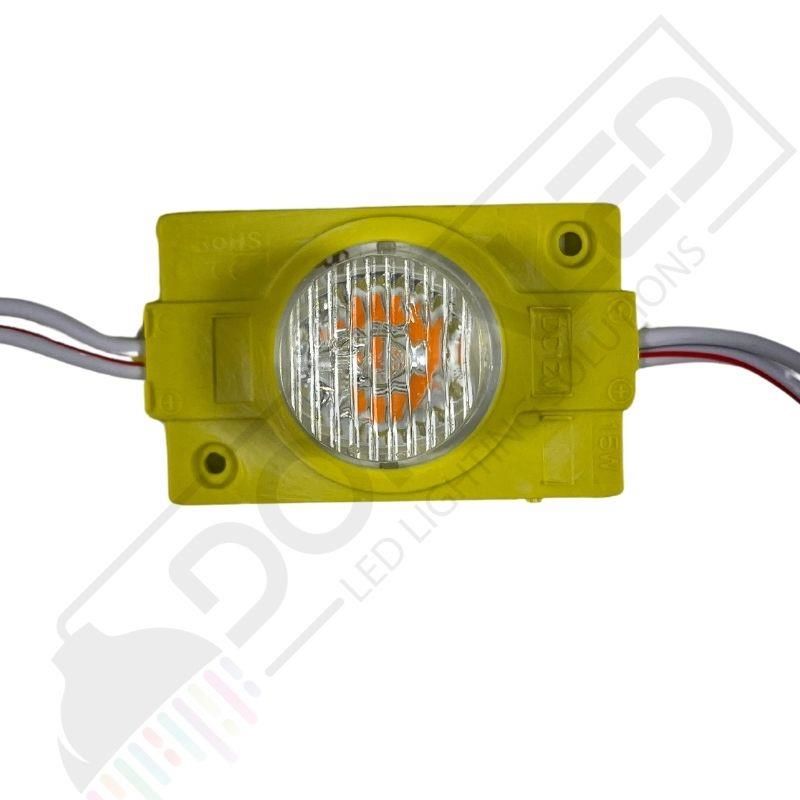 12 Volt Amber (Sarı) 1,5 Watt Tekli Lensli 3030 Reklamcı Modül (10 Adet)