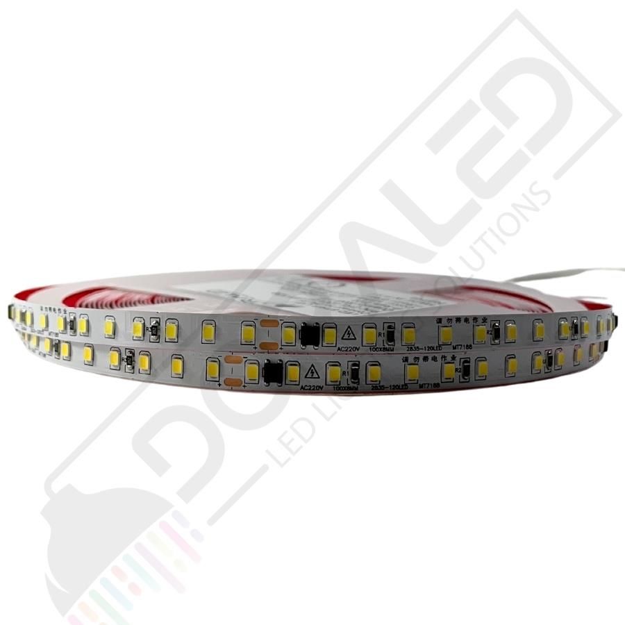 220 Volt Dim Edilebilir Şerit Led 10 Cm De Kesilebilir M/120 Led Beyaz 10M İP20