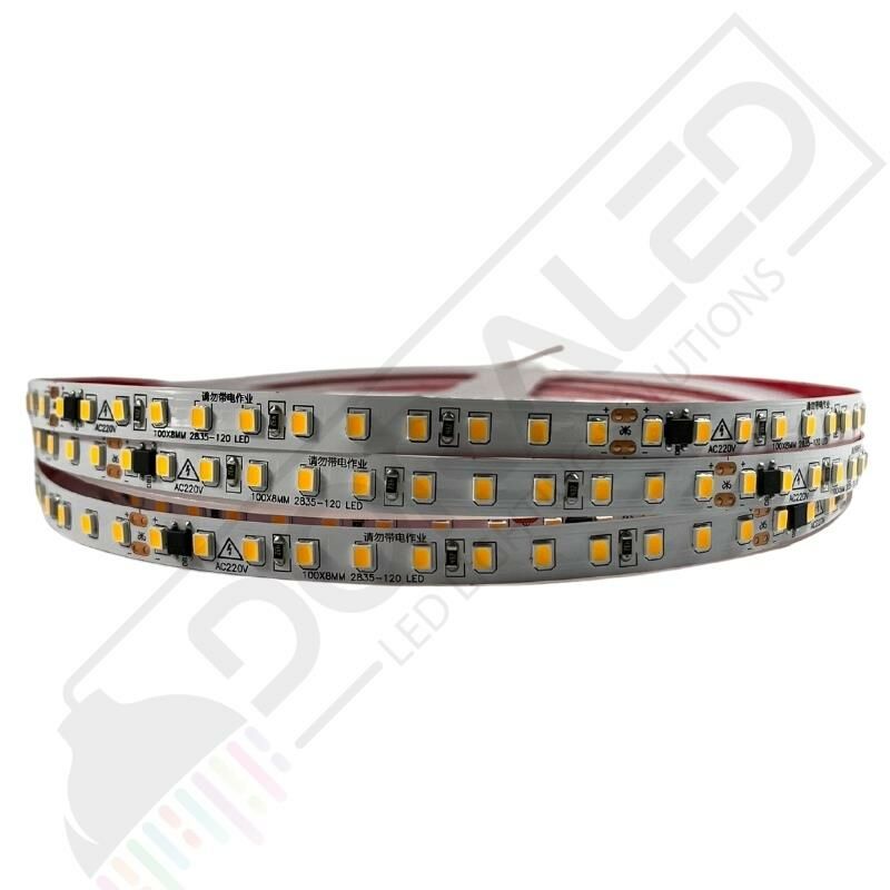 220 Volt Dim Edilebilir Şerit Led 10 Cm De Kesilebilir M/120 Led Gün Işığı 10M İP20