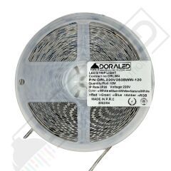 220 Volt Dim Edilebilir Şerit Led 10 Cm De Kesilebilir M/120 Led Amber (Sarı) 10M İP20