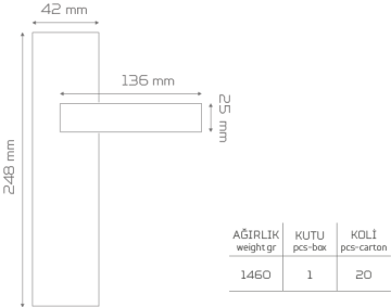 VEGA-18 Aynalı Kapı Kolu