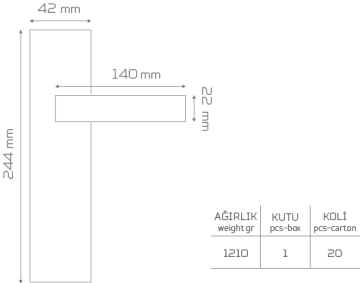 Z2001 Aynalı Kapı Kolu