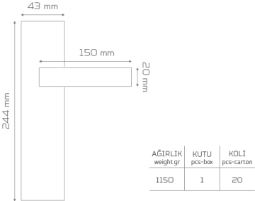 Z2016 Aynalı Kapı Kolu