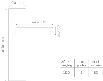 Z2021 Aynalı Kapı Kolu