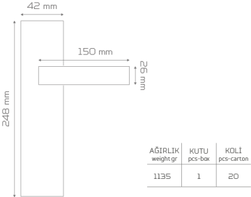 Z2023 Aynalı Kapı Kolu