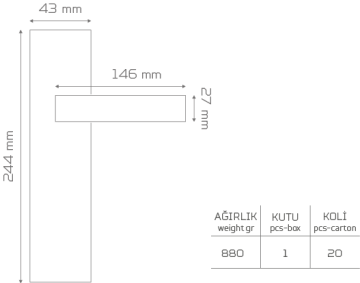 Z2028 Aynalı Kapı Kolu