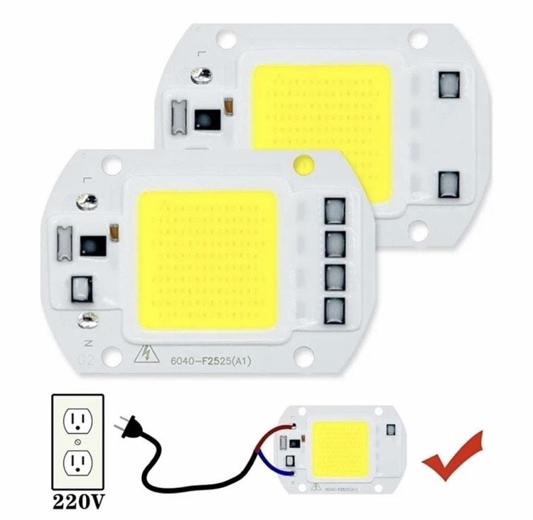 220 Volt 50 Watt Cob Led Projektör Çipi Yeşil