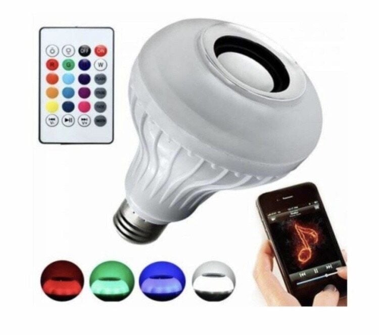 Bluetooth Hoparlörlü Kumandalı Rgb Akıllı Led Ampul