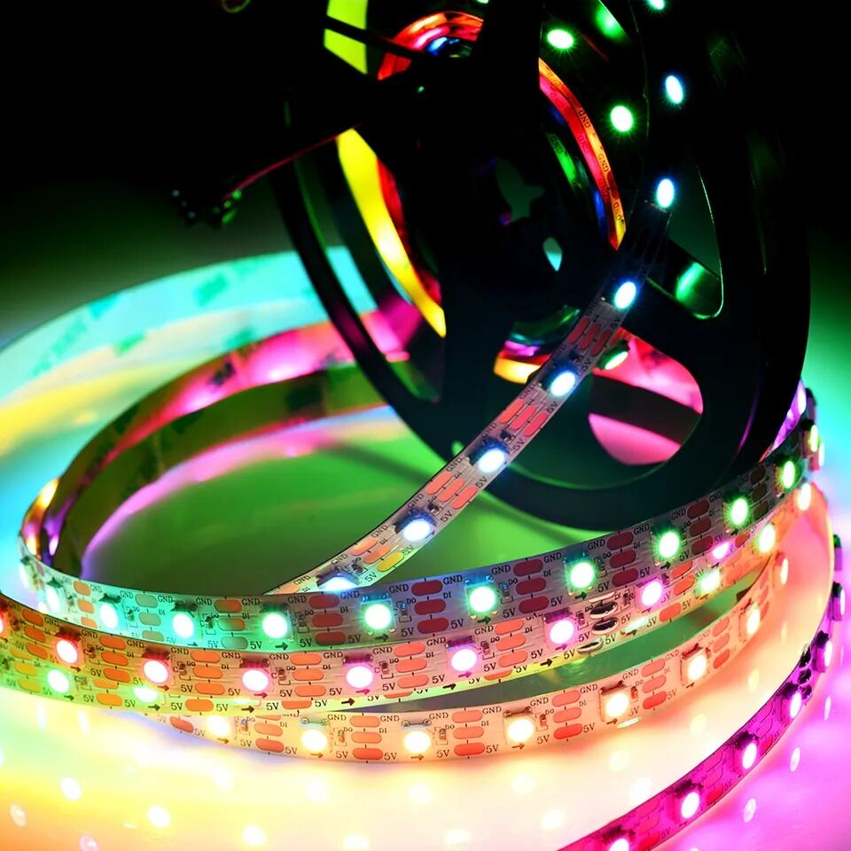 5V 5MM WS2812B Adreslenebilir ARGB Pixel Şerit Led 60 Led 1M Magic Led