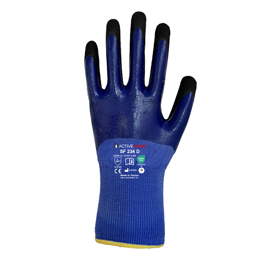 Activehand SF-234D Candy Finish Nitril Kaplı 3/4 A Kesilmez Eldiven