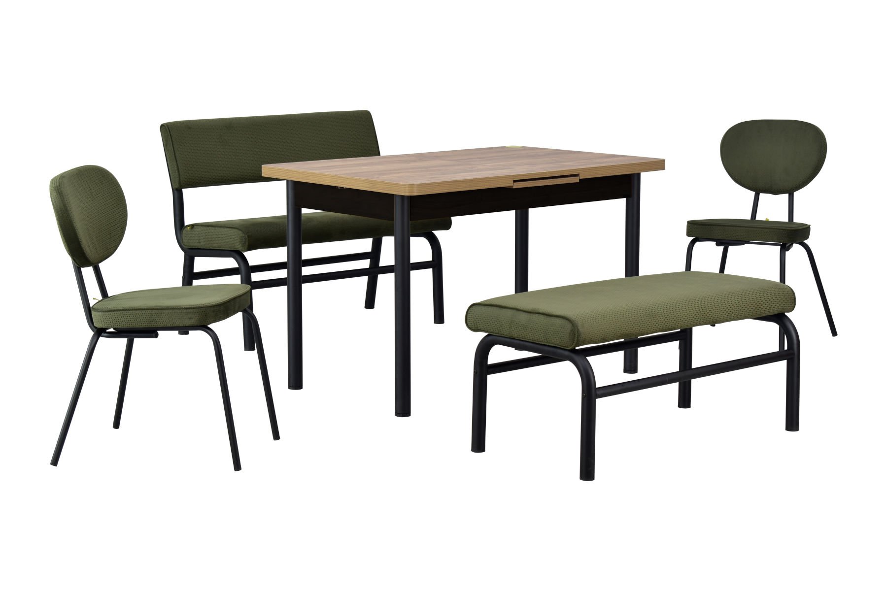 Damla Sandalye Peri Bank Elmas Mutfak Masası Takımı - 80x120 cm