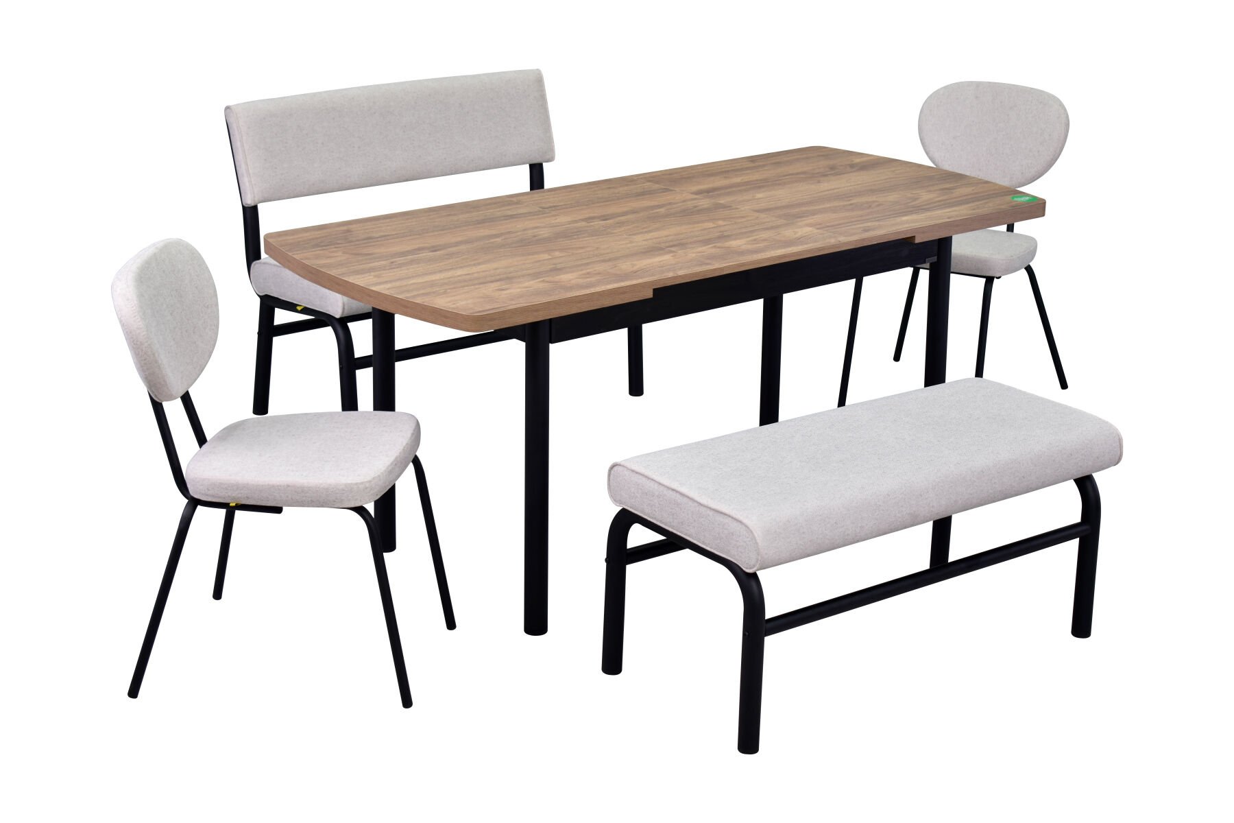 Damla Sandalye Peri Bank Elmas Mutfak Masası Takımı - 80x140 cm