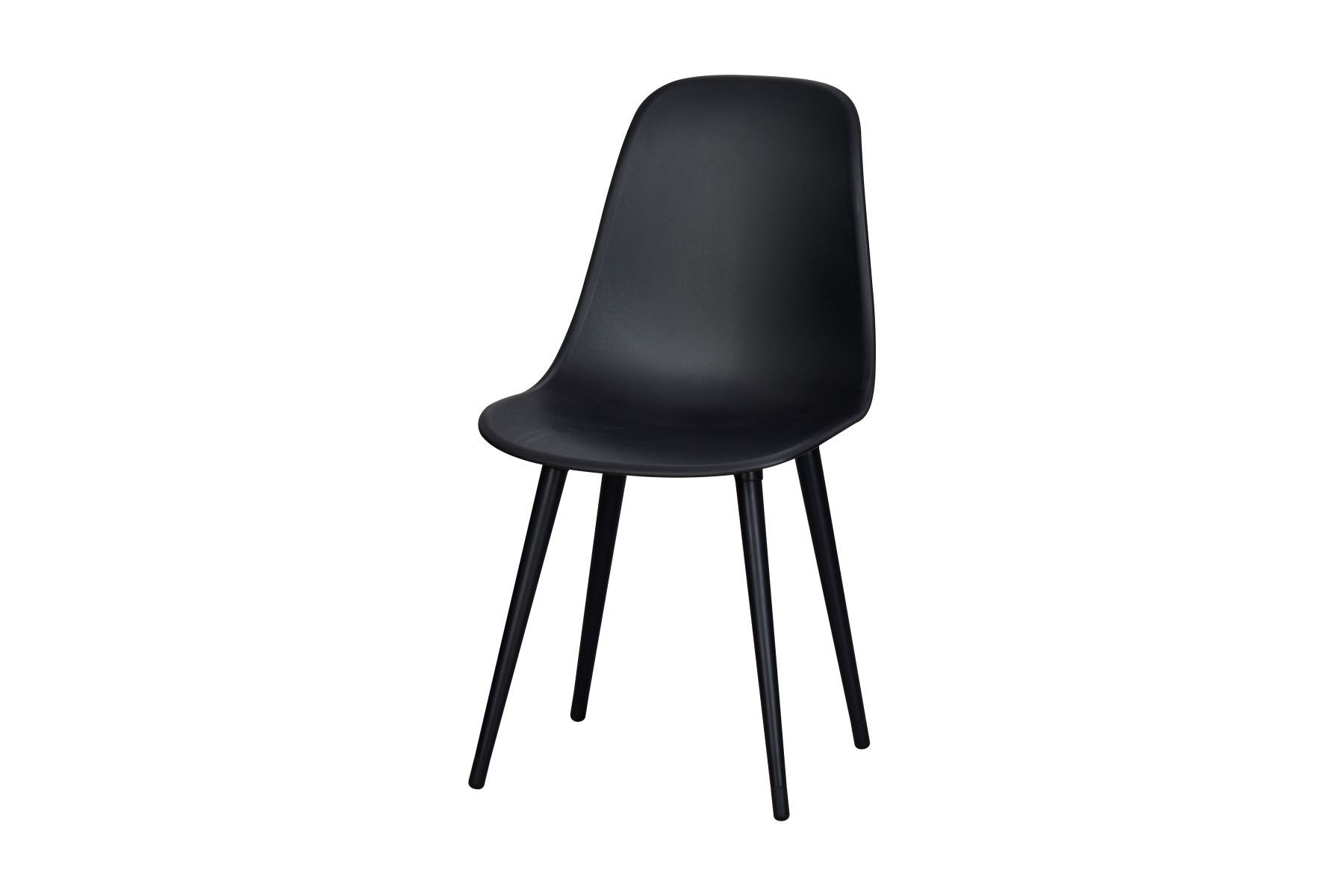 Eames Ahşap Ayak Plastik Siyah Sandalye