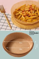 100 Adet  Air Fryer Pişirme Kağıdı Tek Kullanımlık  Yağlı Kağıdı Yuvarlak Tabak Model
