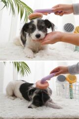 Plastik Pembe Evcil Hayvan Bakım Pet Fırçası Çok Amaçlı Pet Fırçası Pembe