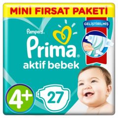 Prima Aktif Bebek Bezi Maxi Plus 27'Li Numara 4+