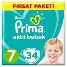 Prima Pampers Aktif Bebek 7 No 15+ Kg 34 Adet