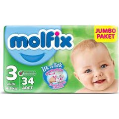 Molfix Çocuk Bezi Jumbo 3 Numara 34'Lü