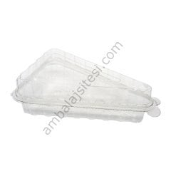 Plastik Üçgen Pasta Kutusu 8,8x15x5,3 Cm 100 Adet