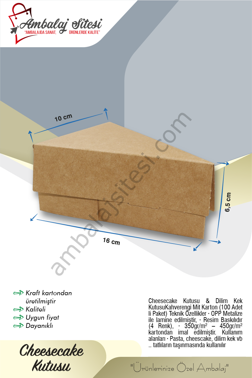 cheesecake kutusu 100 adet
