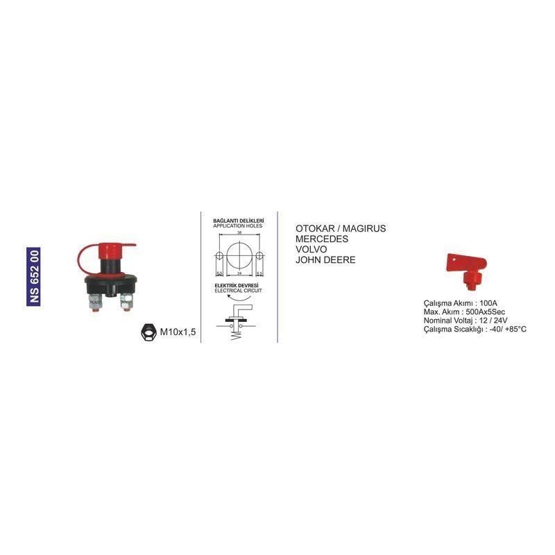 Akü Devre Kesicisi Otomobil-Hella-Cobo-Magırus Minibüs-Mercedes/Unıversal 290025 - NS65200