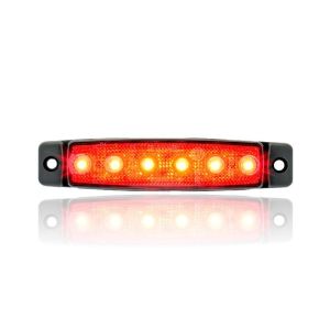 Sanel 12V Üniversal Parmak 6 Led Basamak Kırmızı SBB12R6