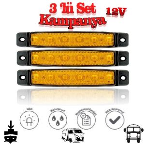 Sanel 6 Ledli 3'Lü Set Parmak Led 12V Sarı SBB12Y6-3