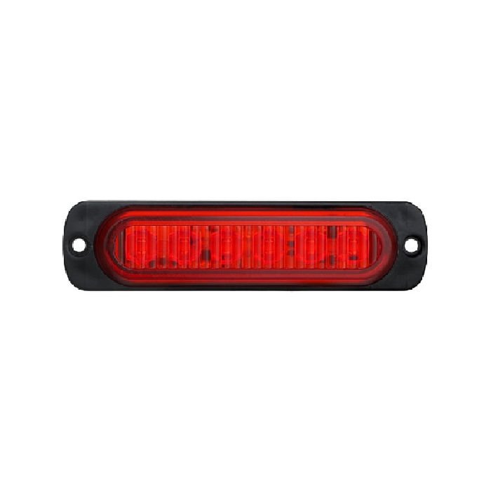 Parmak Lamba Mercekli Cam 6 Led'Li 114Mm 12V-24V Kırmızı - FR0272-R