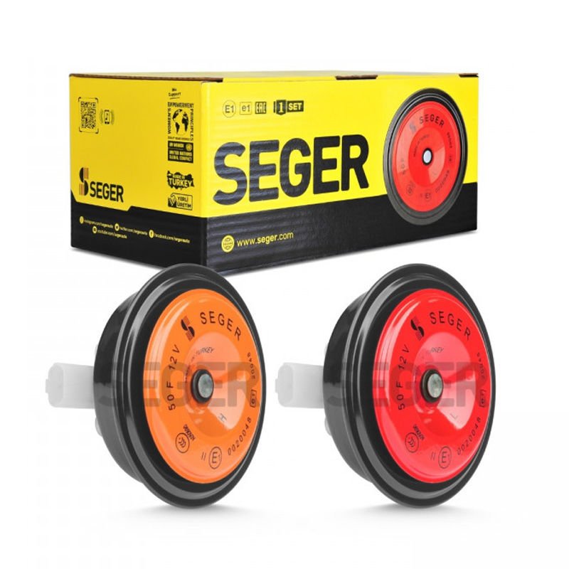 SEGER-50F Midi Disk Korna 12V (Didit), Kalın - İnce Ses Takım , Sıcma 3 Soket (Peugeot, Citroen)