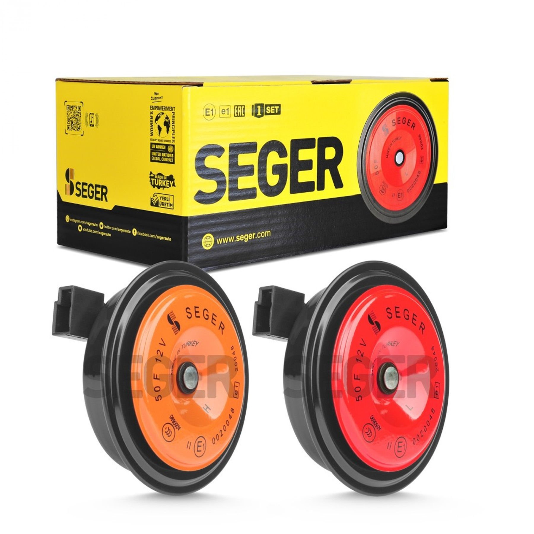 SEGER-50F Midi Disk Korna 12V (Didit), Kalın - İnce Ses Takım, Delphi 1530 Soket ( Opel, Chevrolet)