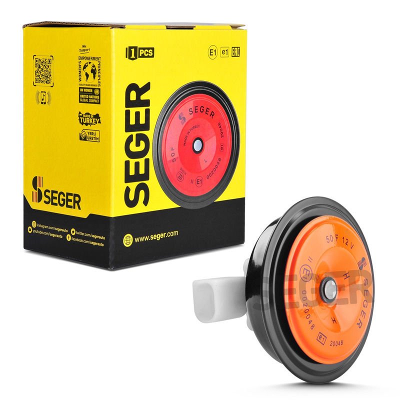 SEGER-50F Midi Disk Korna 12V (Didit), İnce Ses, Fcı Soket (Vw, Audi, Skoda, Seat, Mercedes)