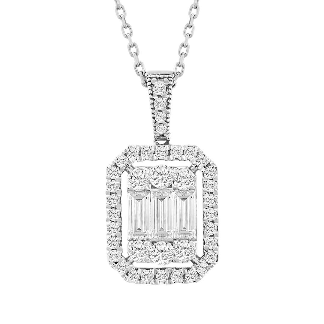 Baget Pırlanta Kolye 0.82 Ct. E VS 14K