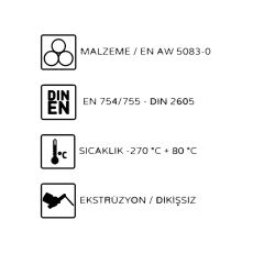 Alüminyum 90° Dirsek R1,5D EN AW 5083 75x5 mm