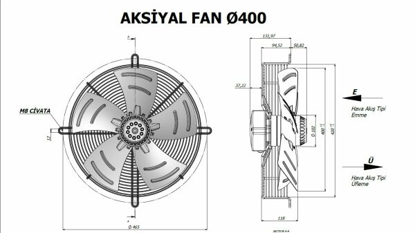 Aircol AKS 102-4ES-400 Aksiyel Soğutma Fanı