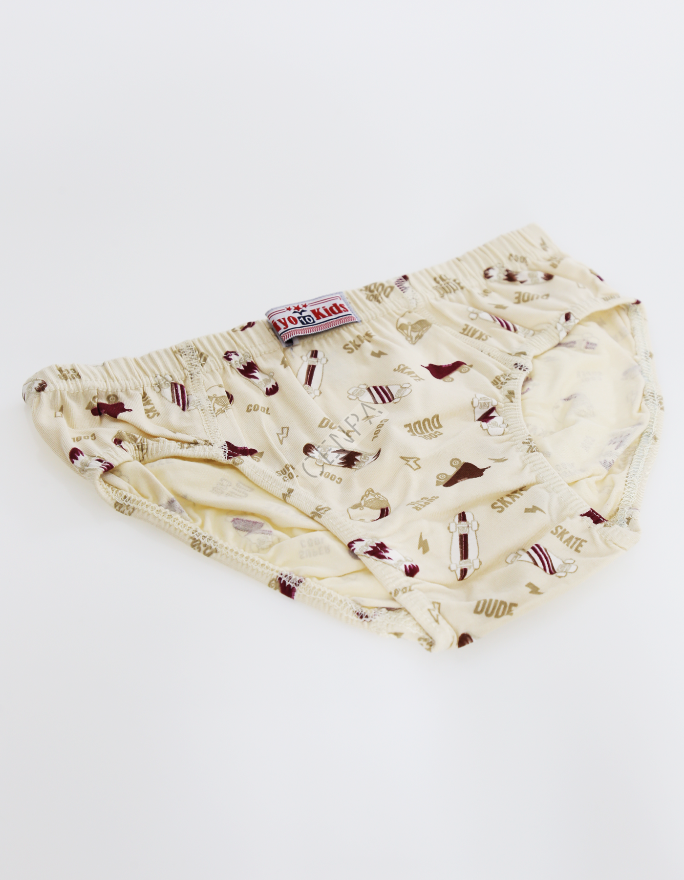 Biyokids Çocuk Erkek 10-11 Yaş Baskılı Renkli Slip Bej