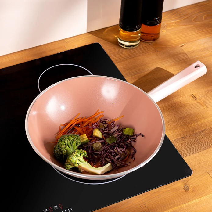 Emsan Swiss Crystal Wok Tava Pembe 28 cm-3695