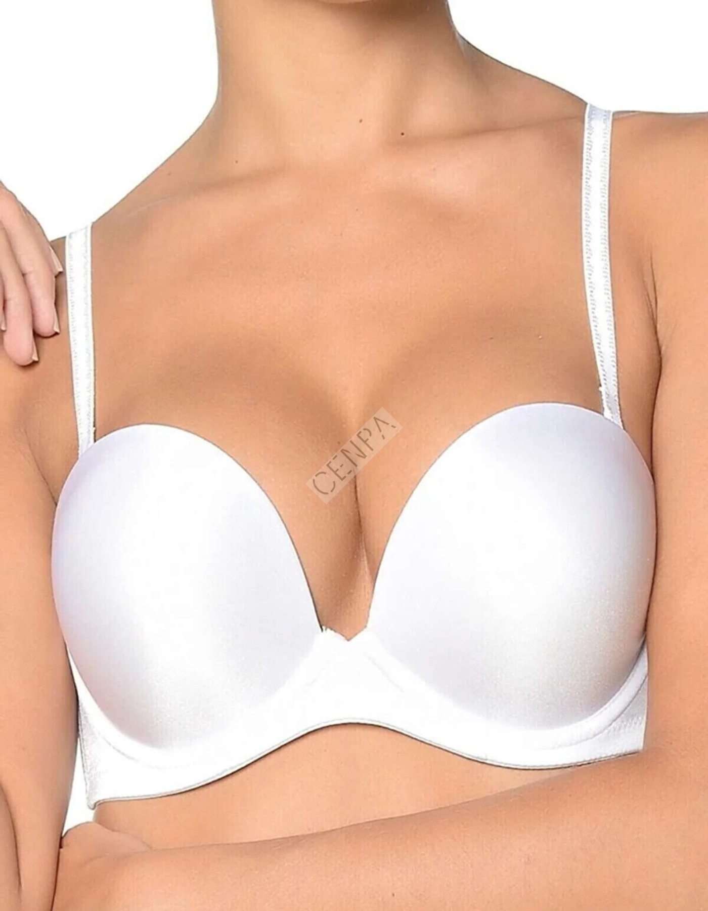 Orkide Lingerie Cindy Kadın Full Push-Up İki Beden Büyüten Sihirli Basıc Sütyen Beyaz