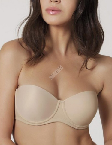 Orkide Lingerie 2550 Kadın Dolgusuz Straplez Sırtı Şeffaf Basıc Sütyen Ten