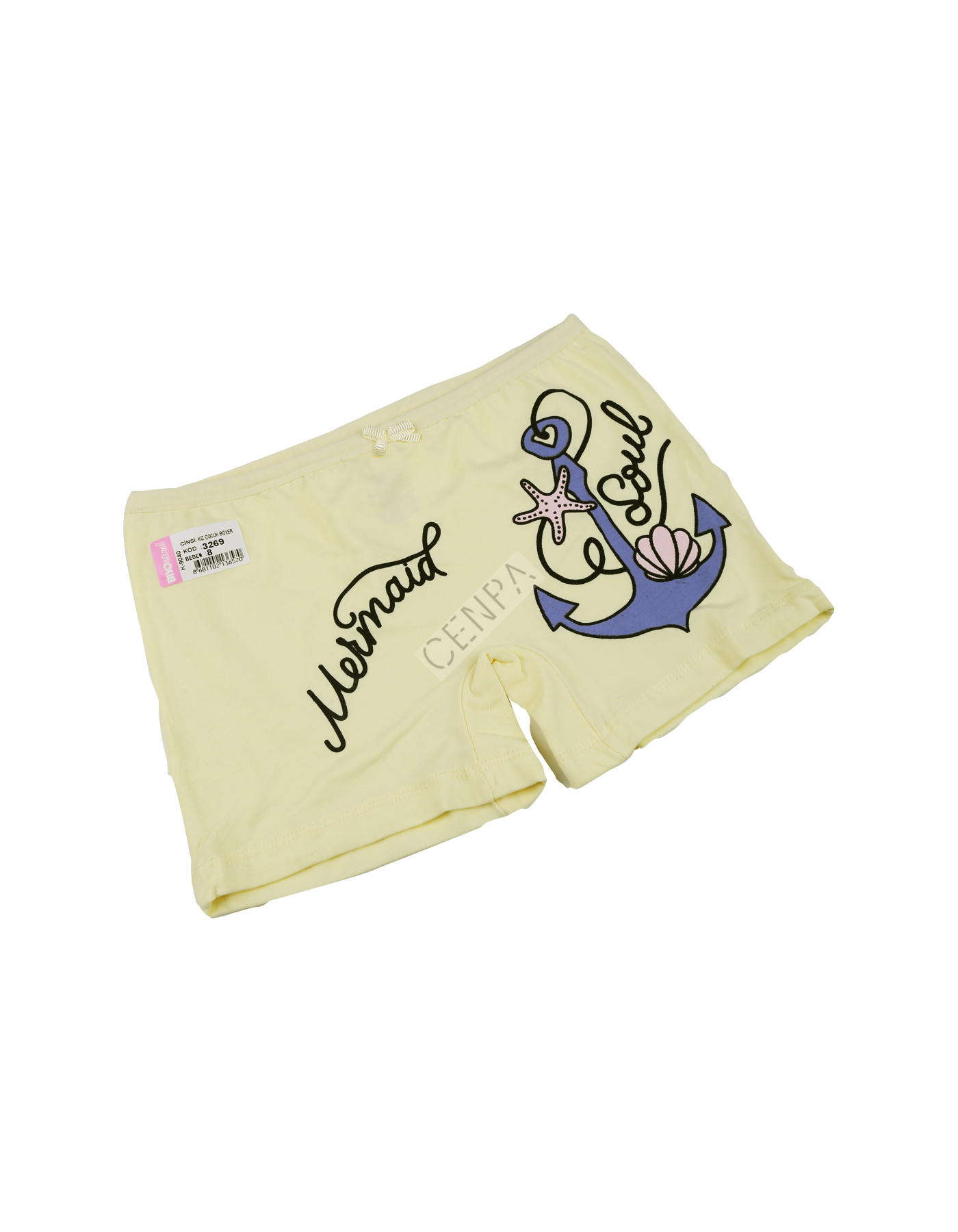 Biyokids Kız Çocuk 8-9 yaş Sarı Baskılı Renkli Boxer